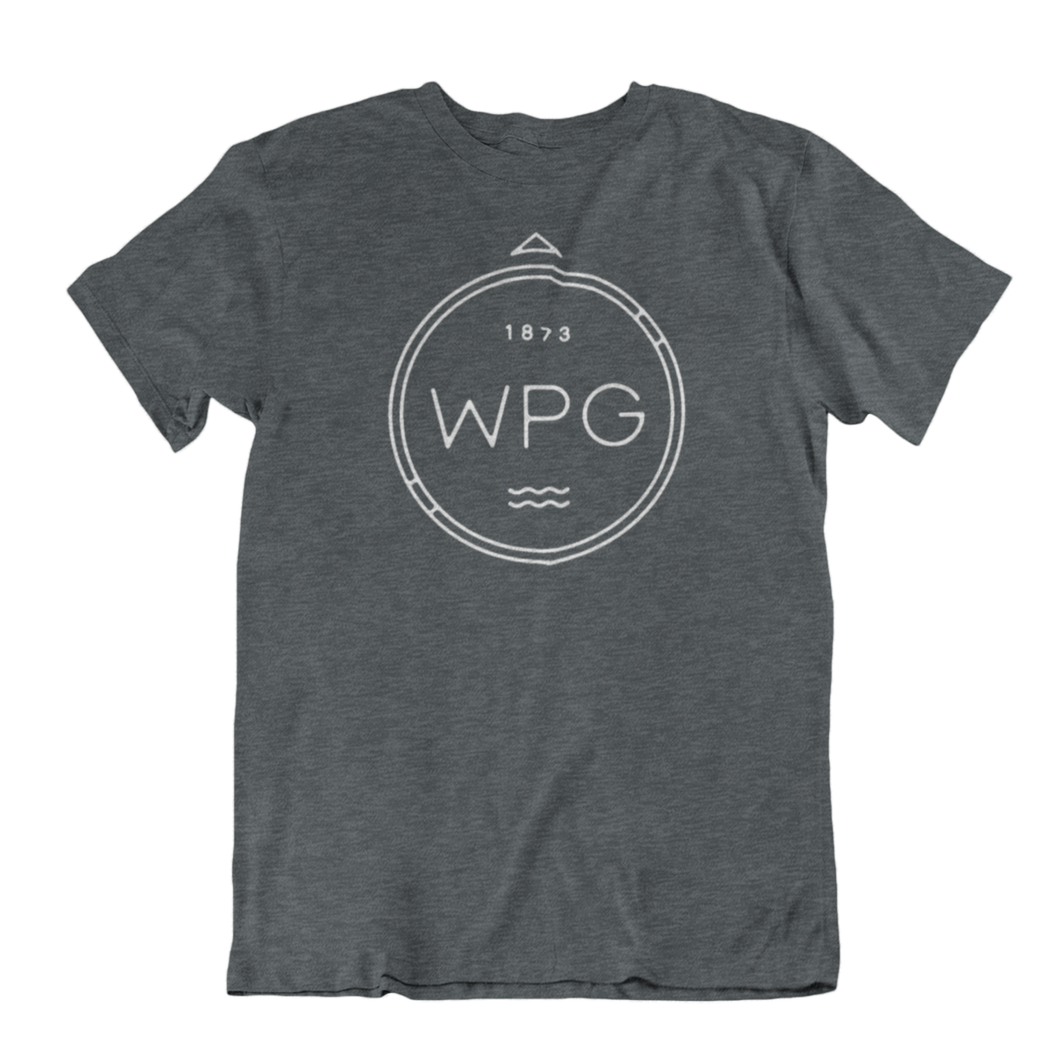 WPG Compass Tee | White on Heather Charcoal