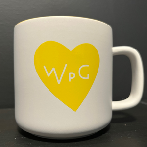 WPG Heart Coffee Mug | Yellow on White