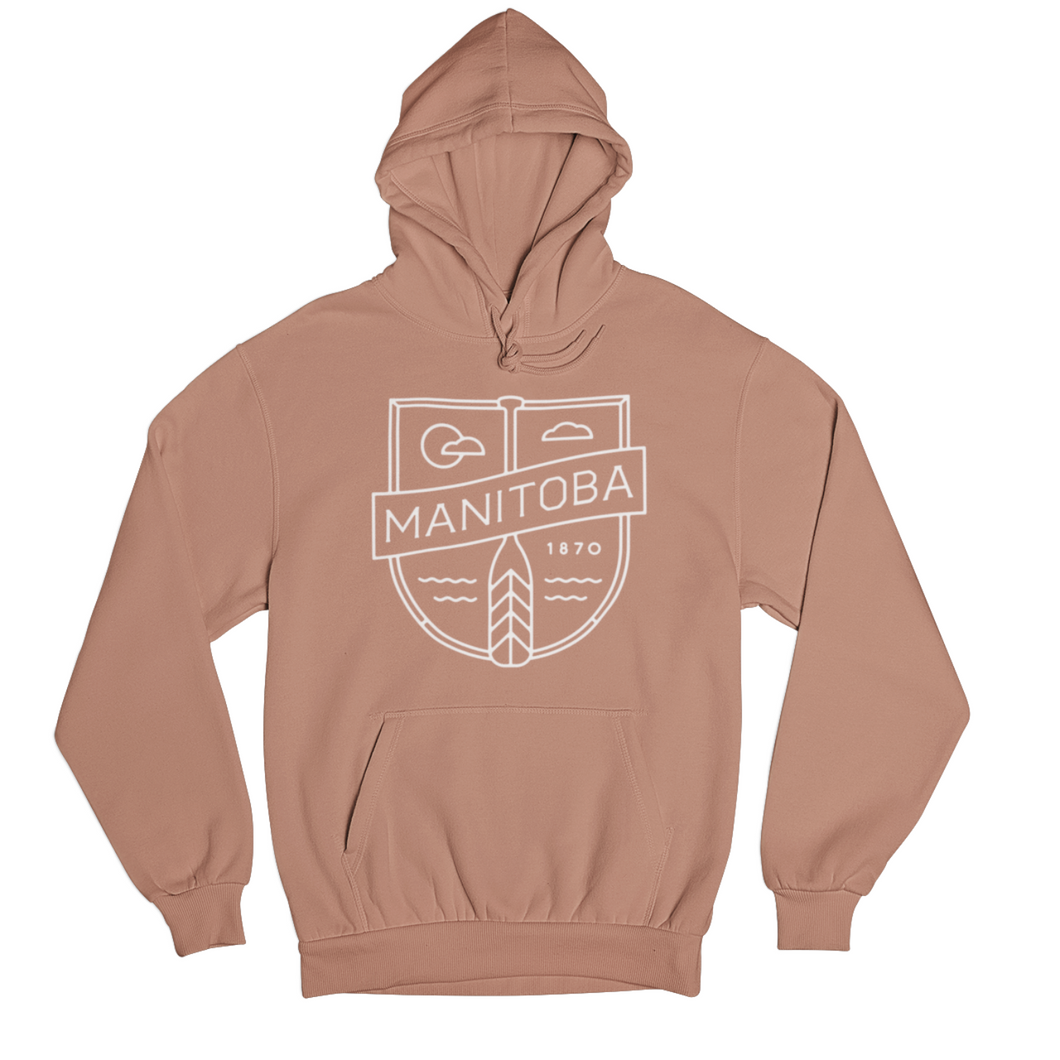 MB Cottage Hoodie | White on Dusty Rose