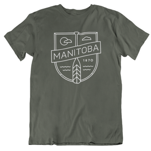 MB Cottage Tee | White on Military Green