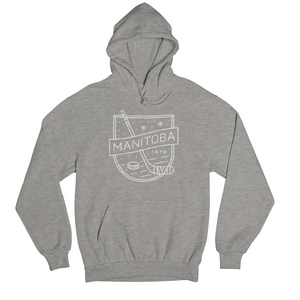 MB Hockey Hoodie | White on Athletic Grey
