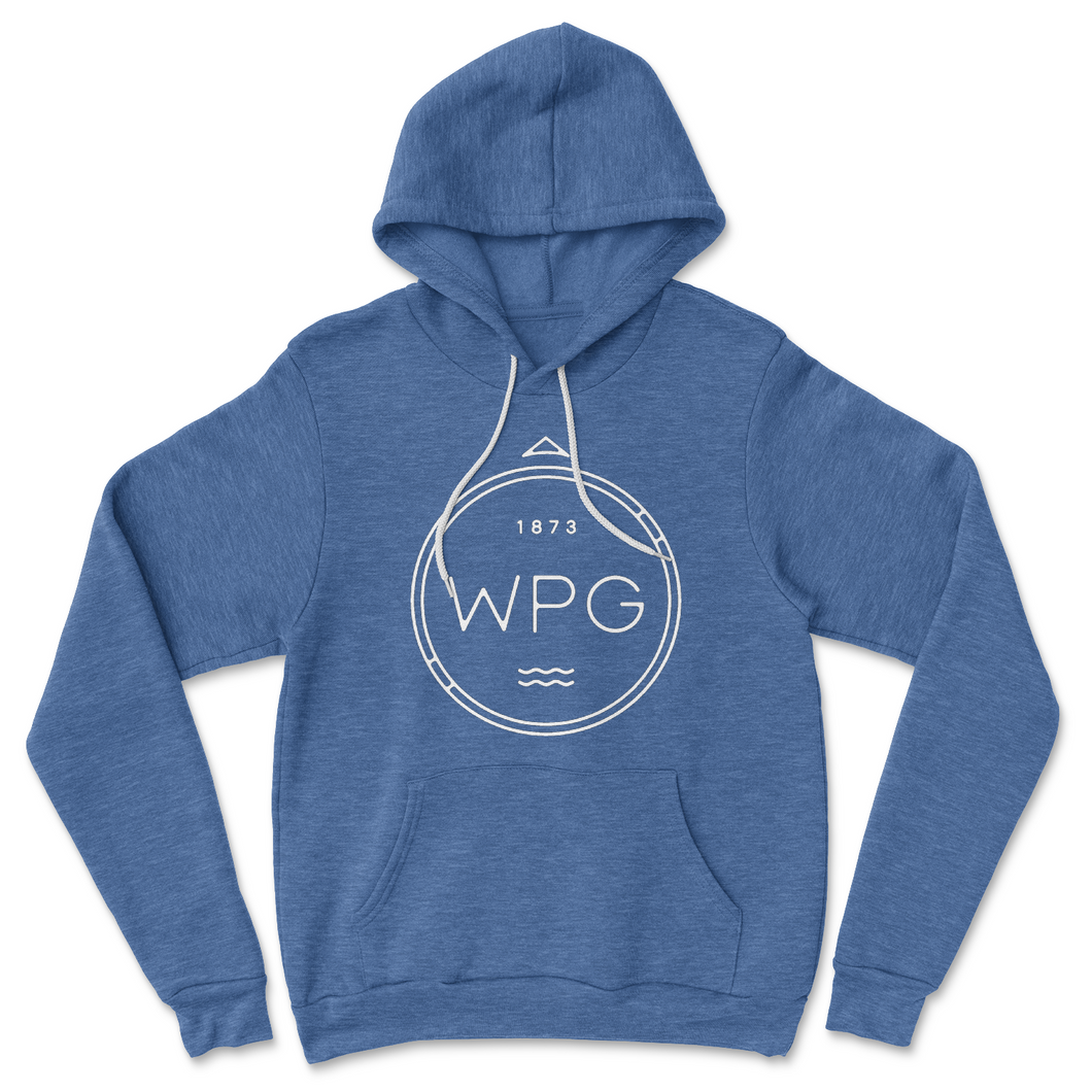 WPG Compass Hoodie | White on Heather Royal