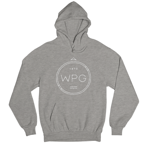 WPG Compass Hoodie | White on Athletic Grey