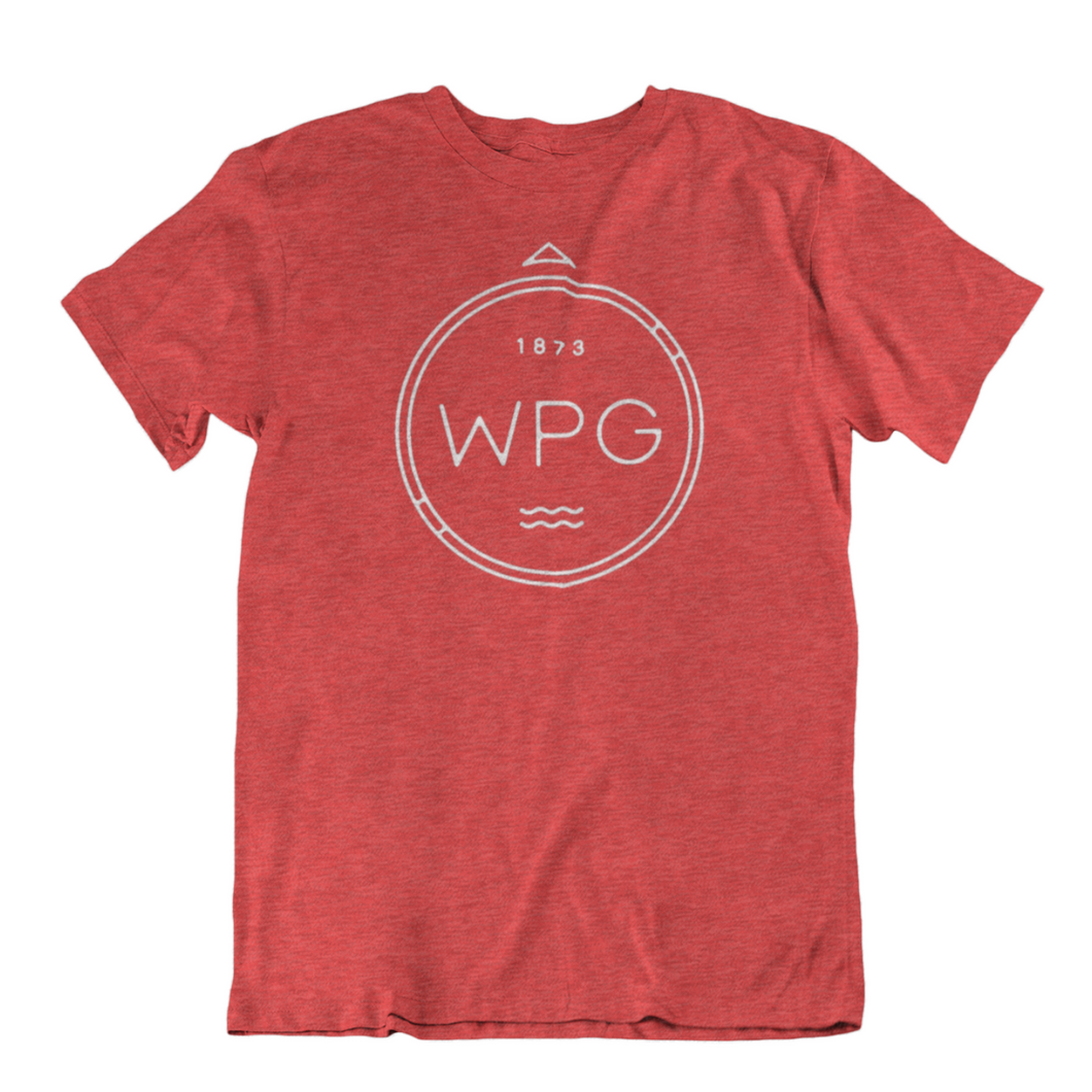 WPG Compass Tee | White on Heather Red