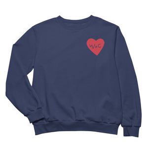 WPG Heart Crewneck | Red on Navy