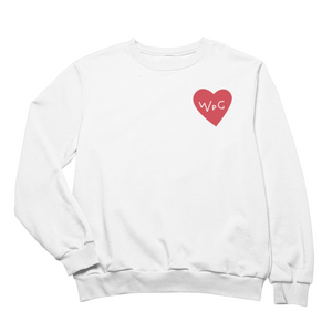 WPG Heart Crewneck | Red on White
