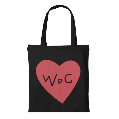 WPG Heart Tote | Red on Black