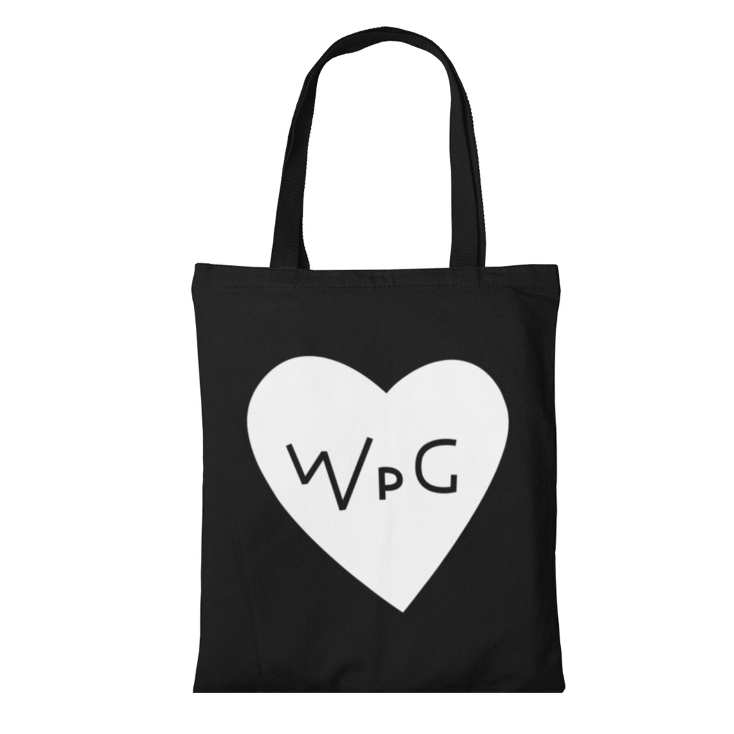 WPG Heart Tote | White on Black