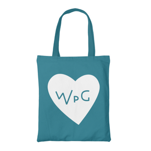 WPG Heart Tote | White on Sapphire
