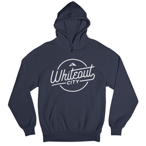 Whiteout City Classic Hoodie | White on Navy