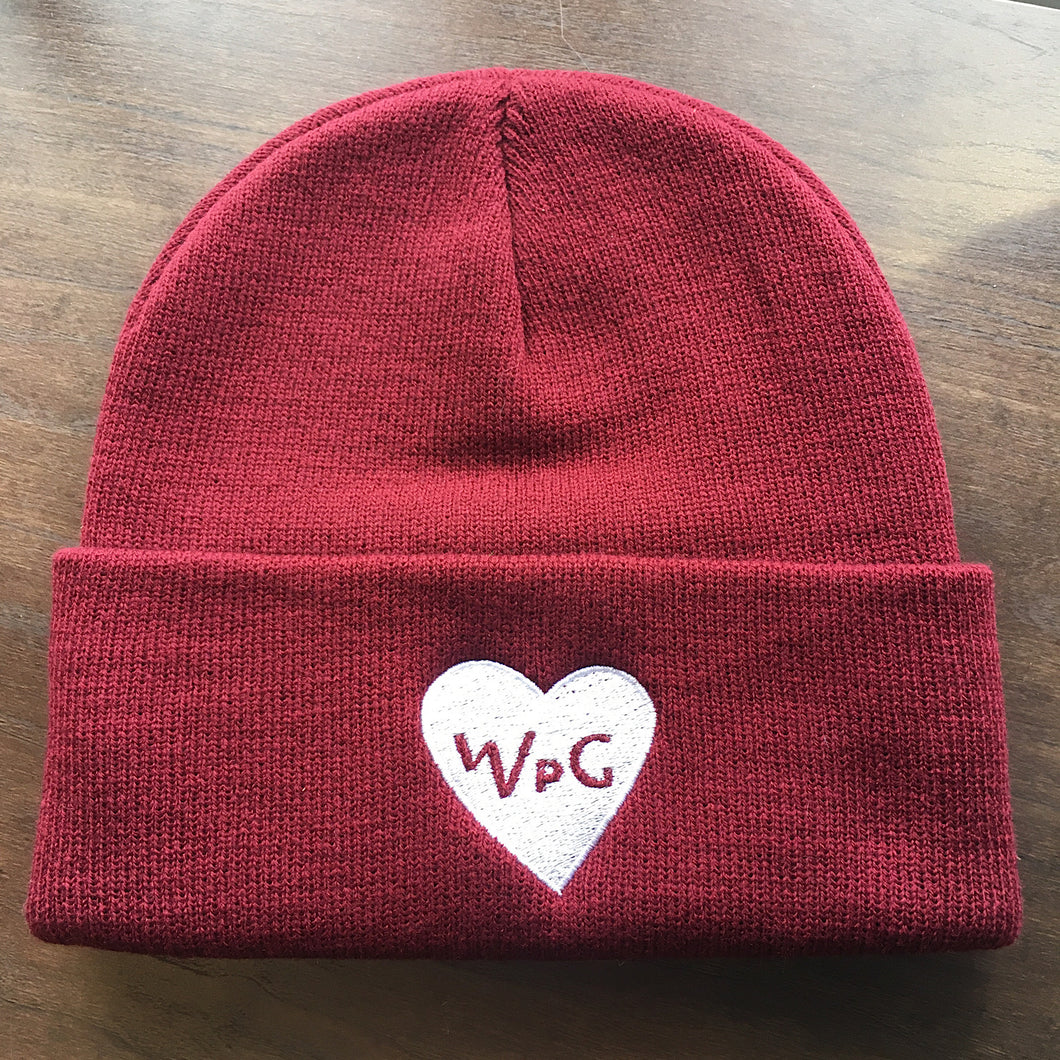 WPG Heart Toque | White on Maroon